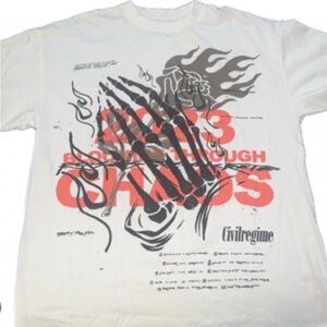 CIVIL REGIME PRAY FOR US AMERICAN CLASSIC OVERSIZED TEE - BUTTER MEDIUM NWT NEW